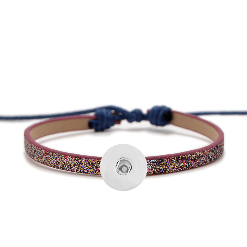20MM Glitter leather bracelet PU bracelet Snap Bracelets