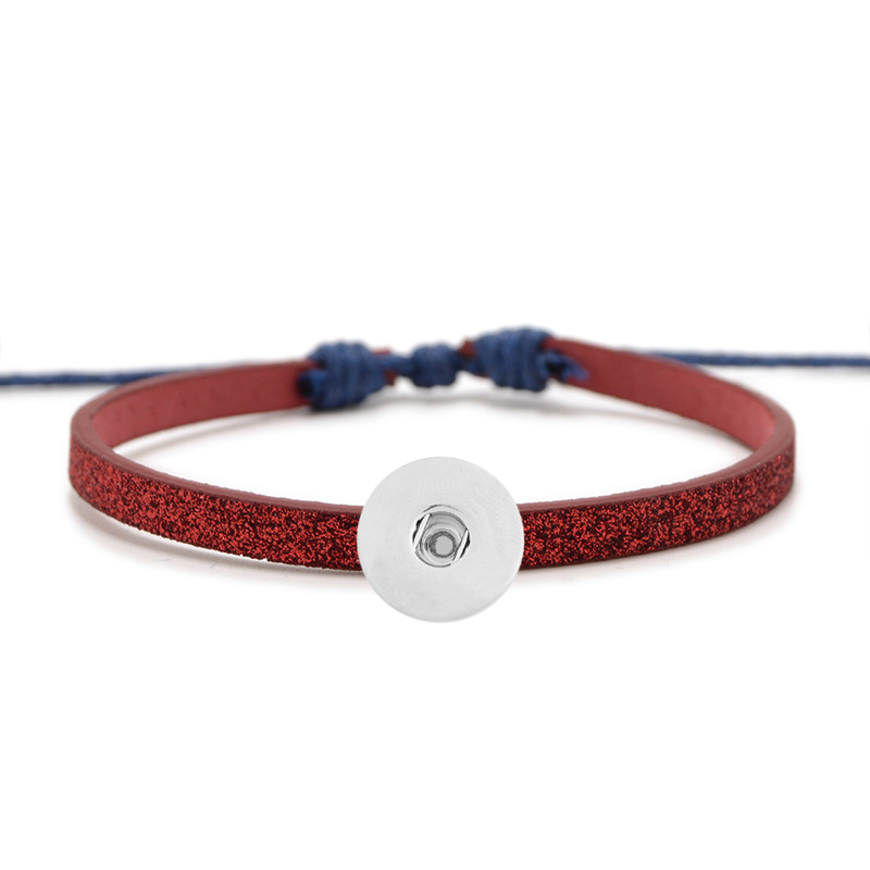 20MM Glitter leather bracelet PU bracelet Snap Bracelets