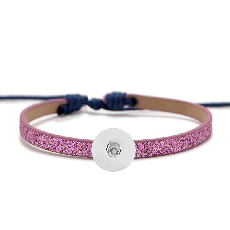 20MM Glitter leather bracelet PU bracelet Snap Bracelets