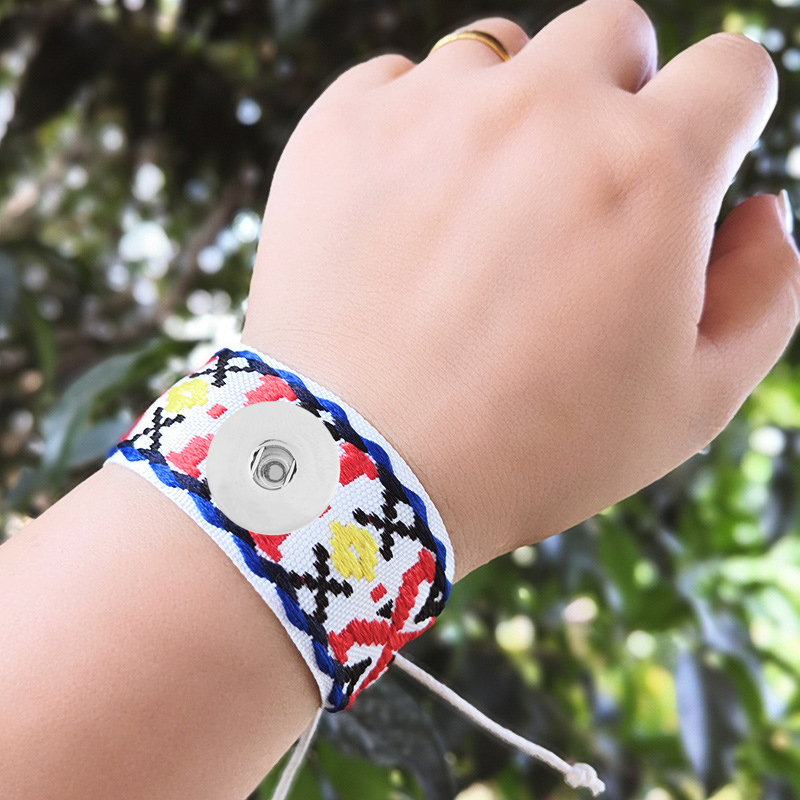 20MM Hand-woven cotton rope bracelet Snap Bracelets
