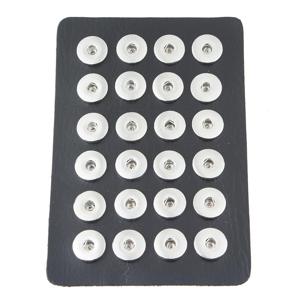 11.5*17cm Black PU leather 24 buttons snap Display fit 20mm snaps