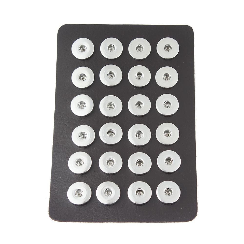 11.5*17cm Brown PU leather 24 buttons snap Display fit 20mm snaps