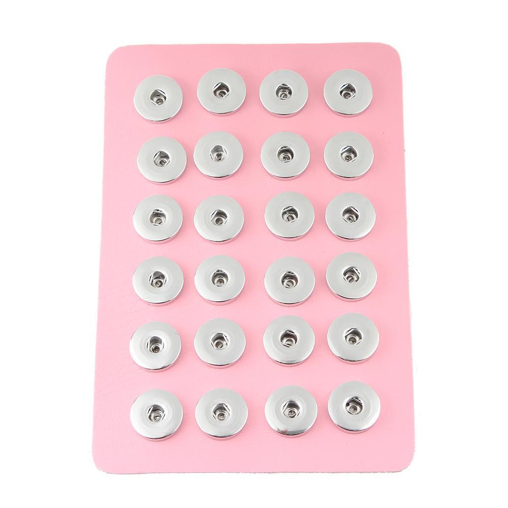 11.5*17cm Pink PU leather 24 buttons snap Display fit 20mm snaps