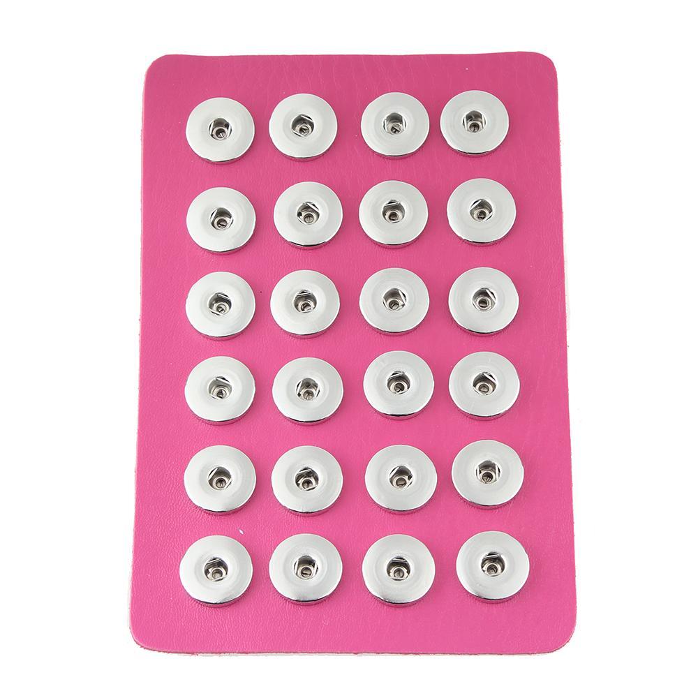 11.5*17cm Rose PU leather 24 buttons snap Display fit 20mm snaps