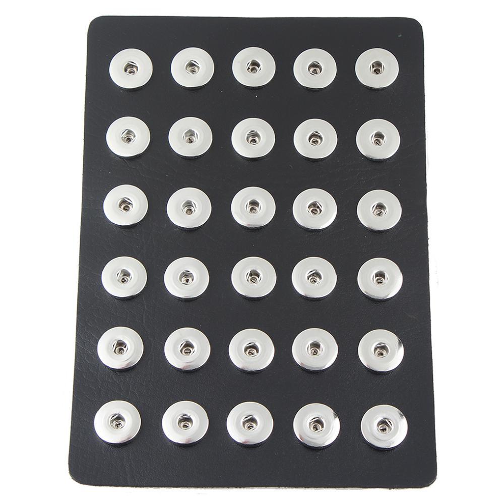 15*21cm Black PU leather 30 buttons snap Display fit 20mm snaps
