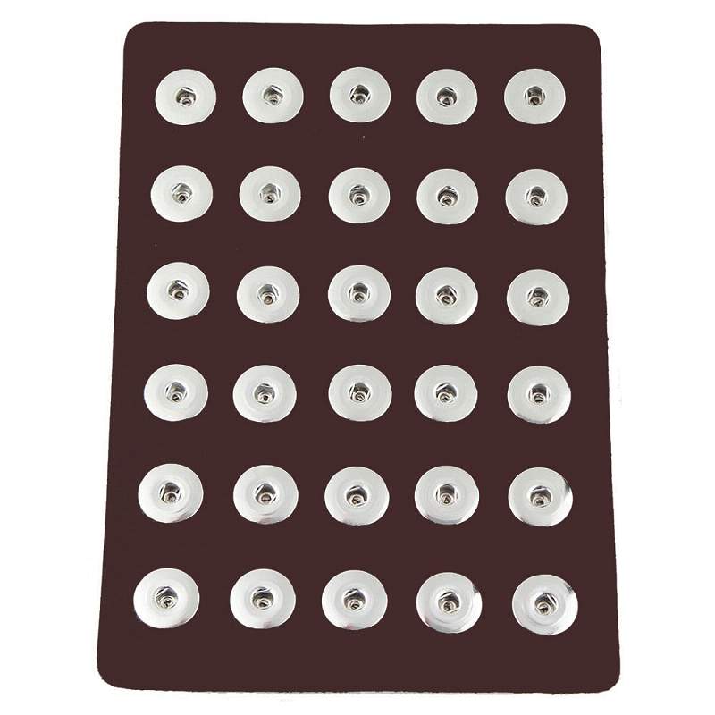15*21cm Brown PU leather 30 buttons snap Display fit 20mm snaps