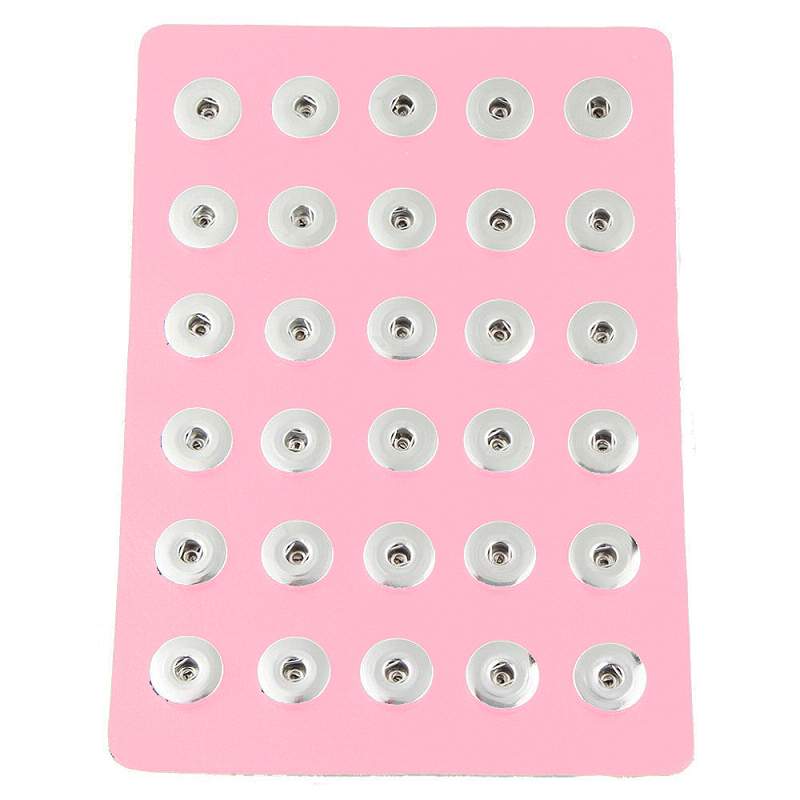 15*21cm Pink PU leather 30 buttons snap Display fit 20mm snaps