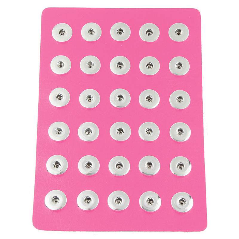 15*21cm Rose PU leather 30 buttons snap Display fit 20mm snaps