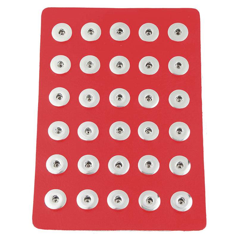15*21cm Red PU leather 30 buttons snap Display fit 20mm snaps