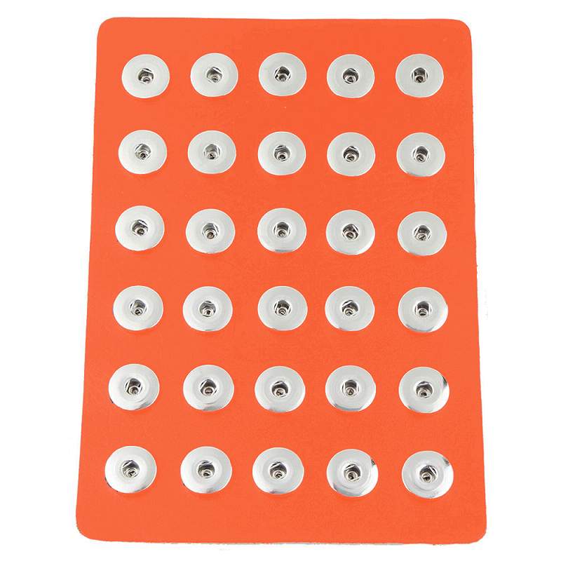 15*21cm Orange PU leather 30 buttons snap Display fit 20mm snaps