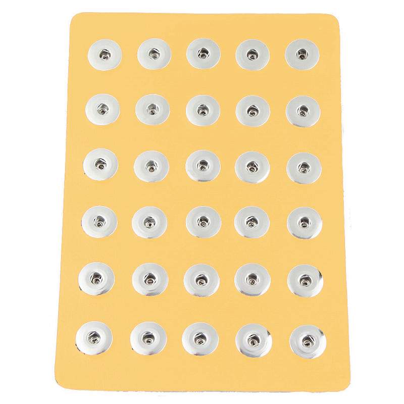 15*21cm Yellow PU leather 30 buttons snap Display fit 20mm snaps