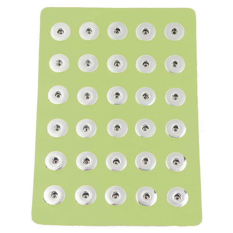 15*21cm Green PU leather 30 buttons snap Display fit 20mm snaps