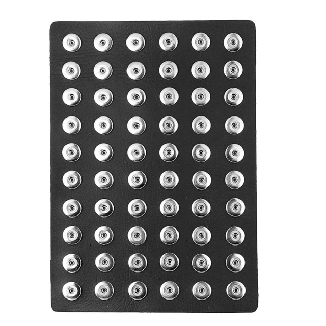20*29cm Black PU leather 60 buttons snap Display fit 20mm snaps