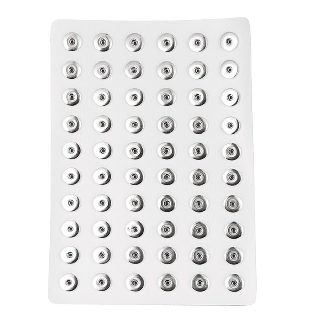 20*29cm White PU leather 60 buttons snap Display fit 20mm snaps