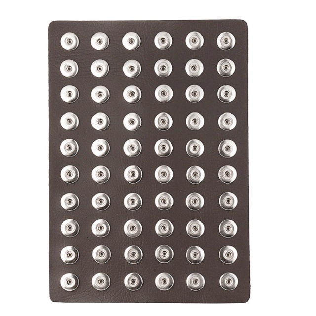 20*29cm Brown PU leather 60 buttons snap Display fit 20mm snaps