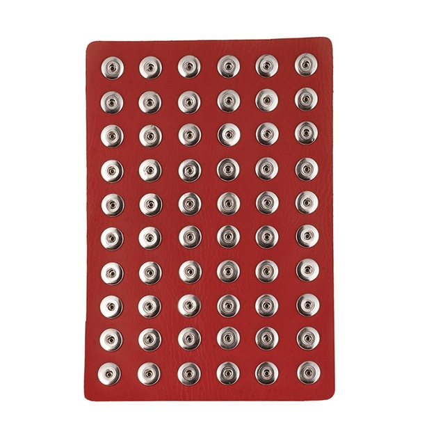 20*29cm Red PU leather 60 buttons snap Display fit 20mm snaps