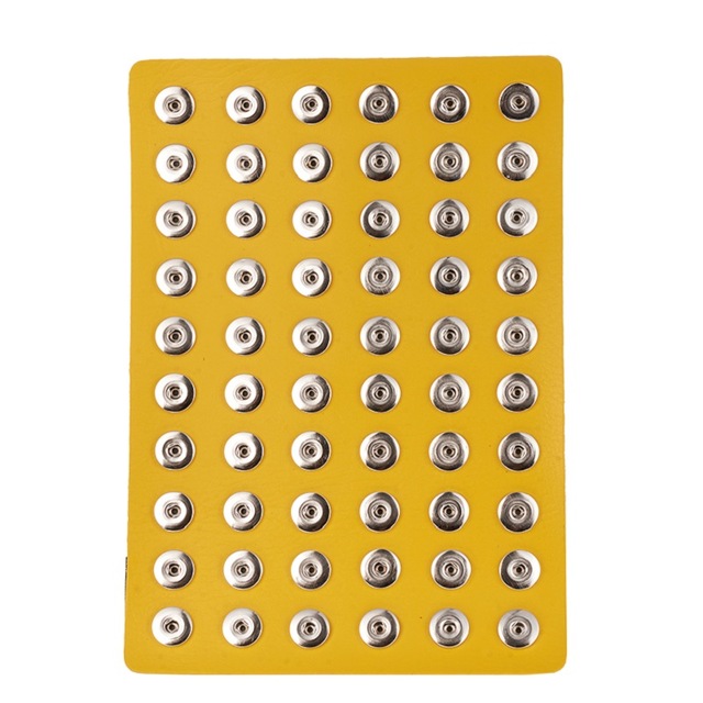 20*29cm Yellow PU leather 60 buttons snap Display fit 20mm snaps