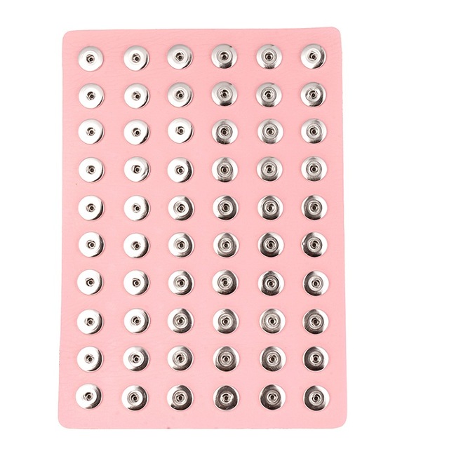 20*29cm Pink PU leather 60 buttons snap Display fit 20mm snaps
