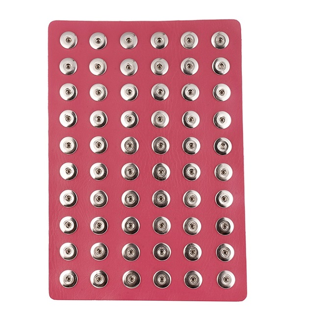 20*29cm Rose PU leather 60 buttons snap Display fit 20mm snaps