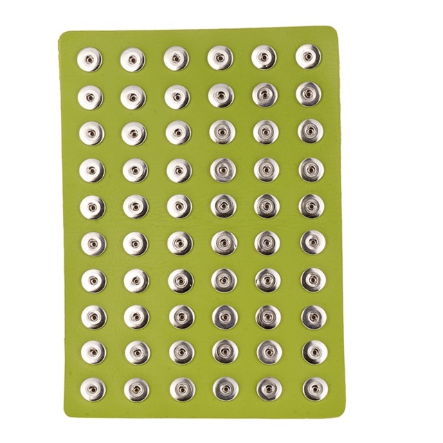 20*29cm Green PU leather 60 buttons snap Display fit 20mm snaps