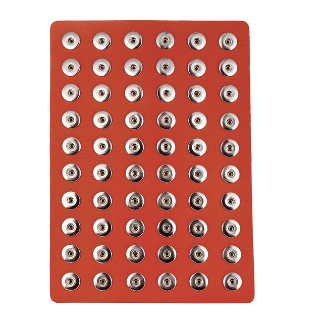 20*29cm Orange PU leather 60 buttons snap Display fit 20mm snaps
