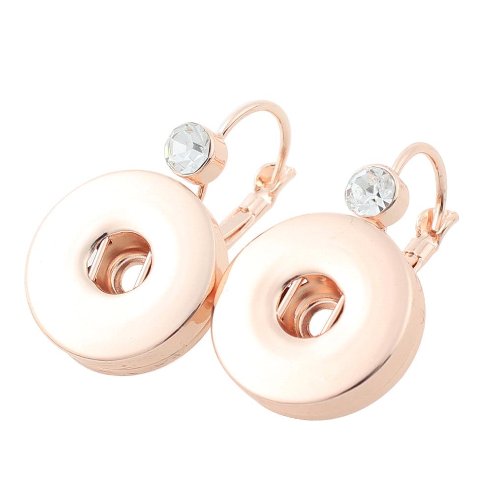 Rose olden-plated Metal Snaps Earring for 18 or 20mm snap button