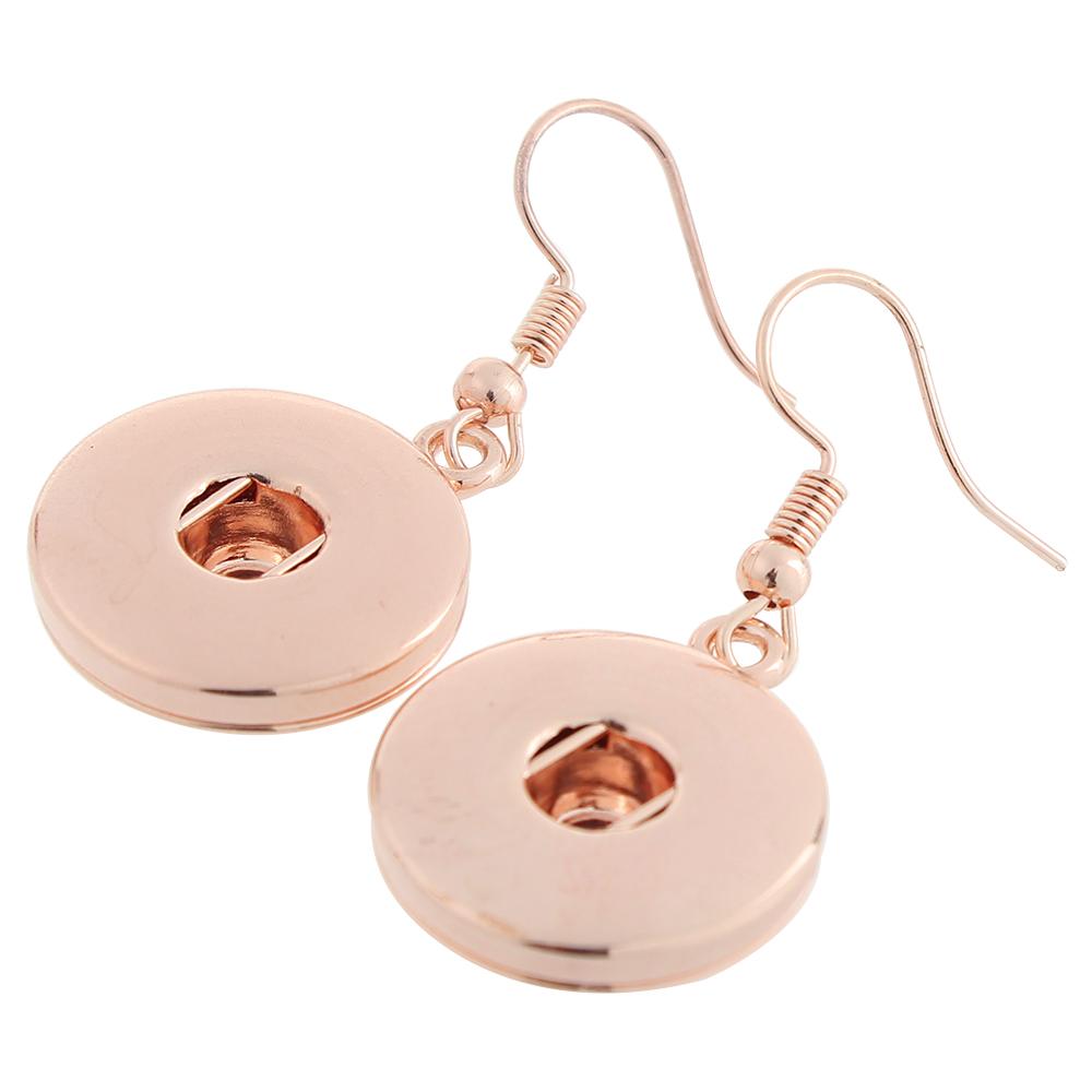 Rose Gold-plated Metal Snaps Earring for 18 or 20mm snap button