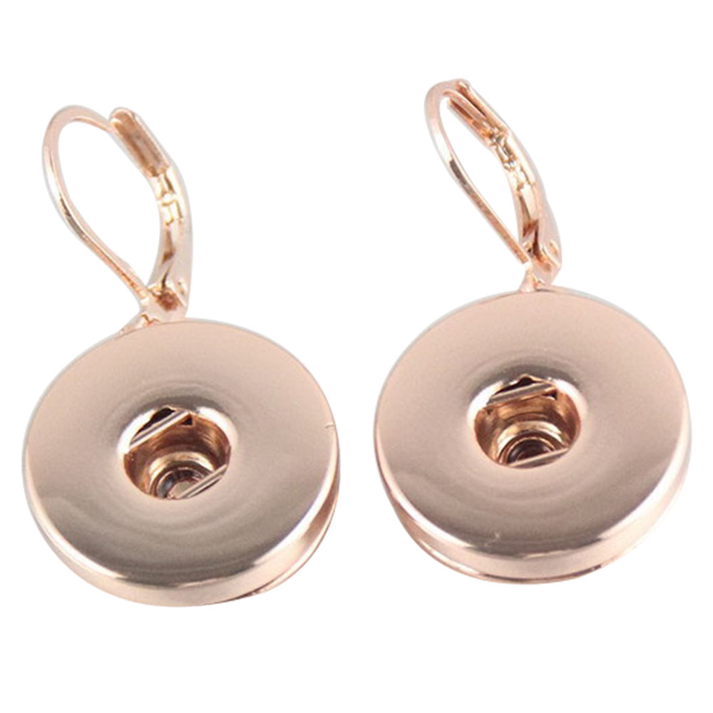 Rose Gold-plated Metal Snaps Earring for 18 or 20mm snap button