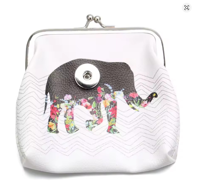 18MM Button Snap Jewelry Bird Coin Purses Small PU Wallets