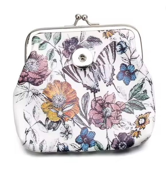 18MM Button Snap Jewelry Bird Coin Purses Small PU Wallets