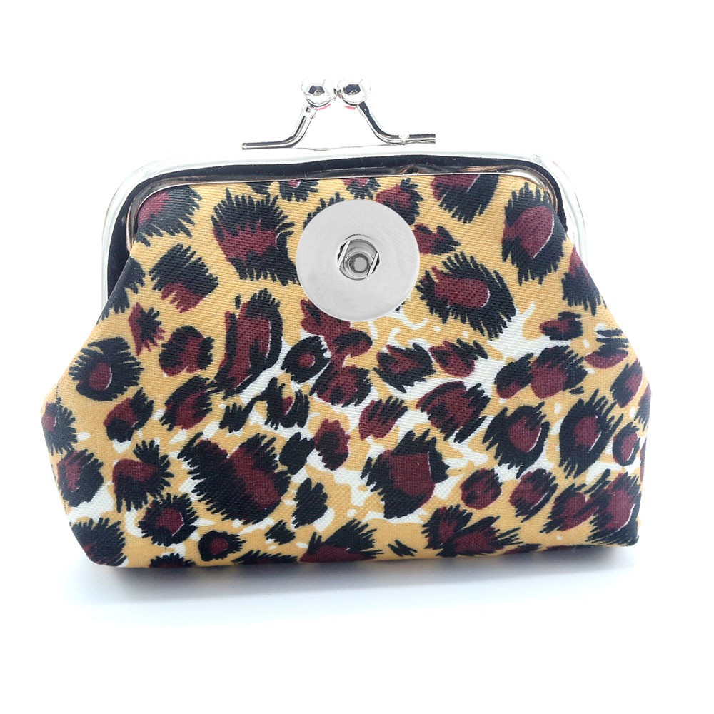 18MM Snap Buttons Leopard print coin purse