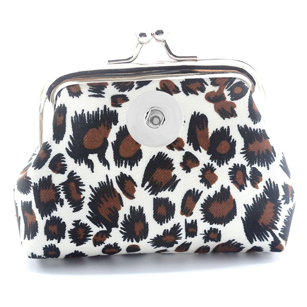 18MM Snap Buttons Leopard print coin purse