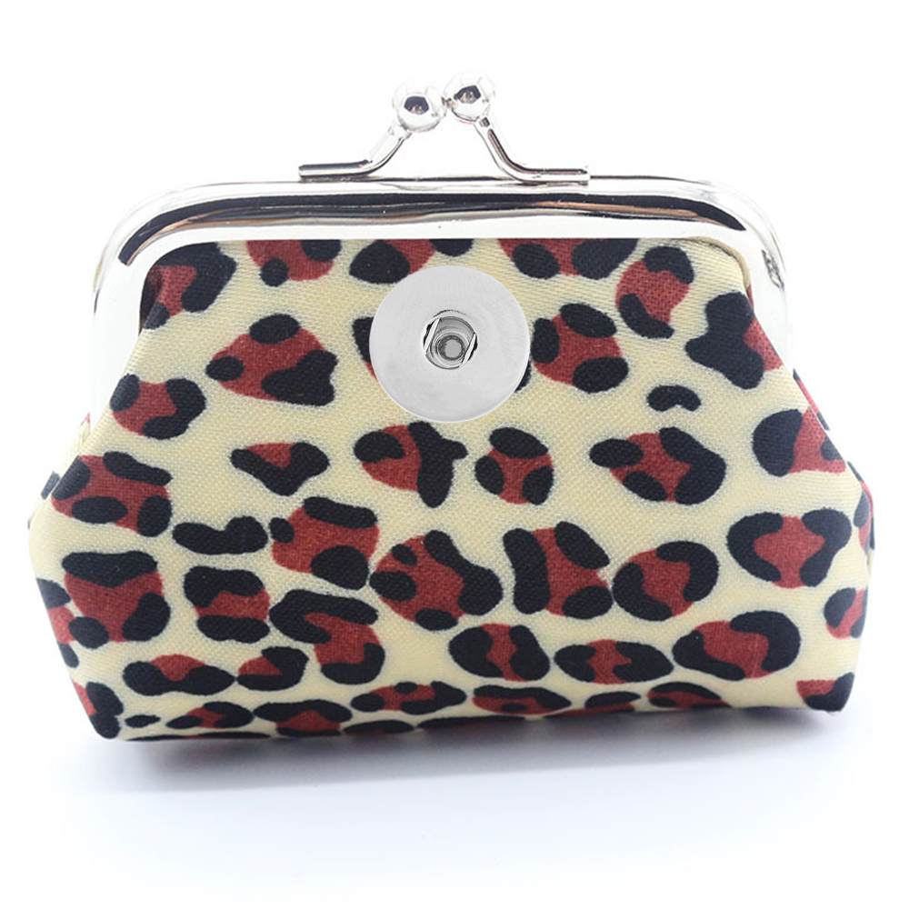 18MM Snap Buttons Leopard print coin purse