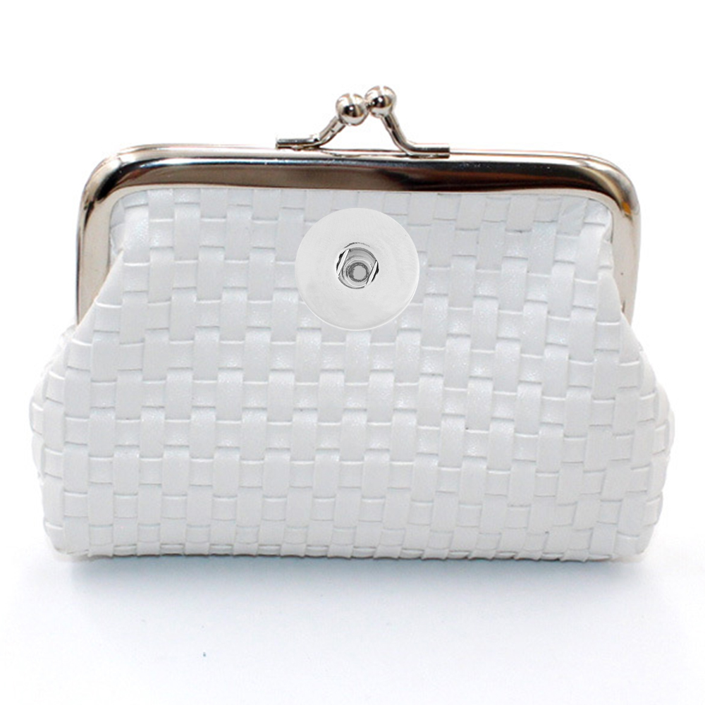 18MM Snap Buttons 4-inch clip bag PU woven small wallet