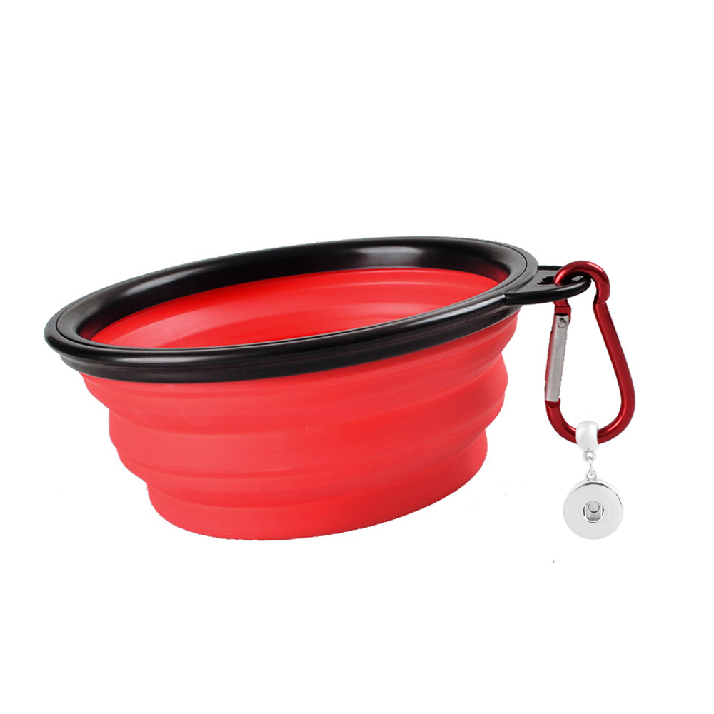 TPE Folding Silicone Portable Pet Bowl fit 18&20MM snap buttom snap jewelry
