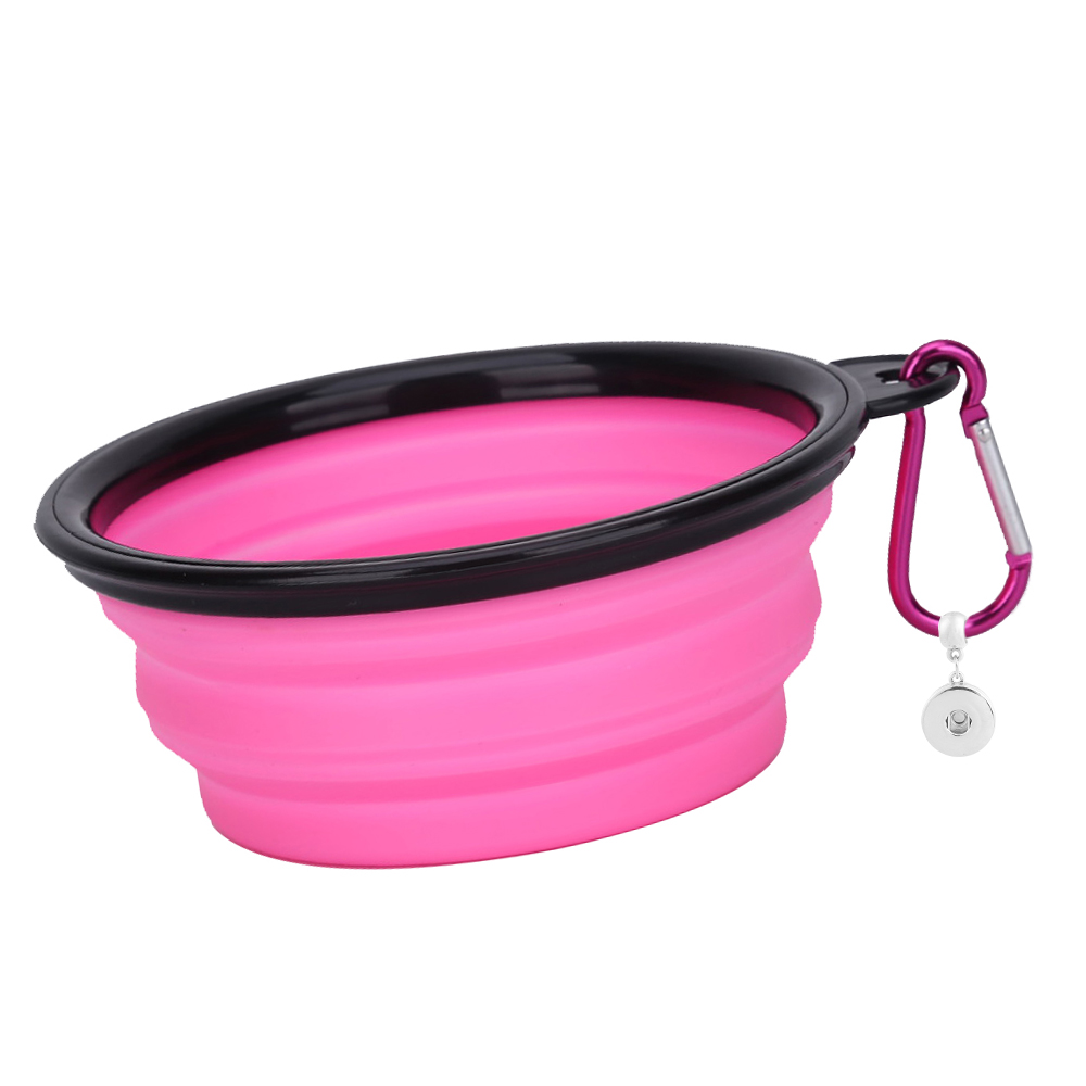 TPE Folding Silicone Portable Pet Bowl fit 18&20MM snap buttom snap jewelry
