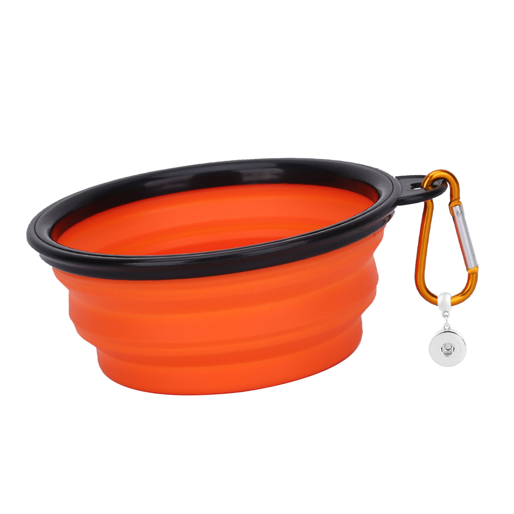 TPE Folding Silicone Portable Pet Bowl fit 18&20MM snap buttom snap jewelry
