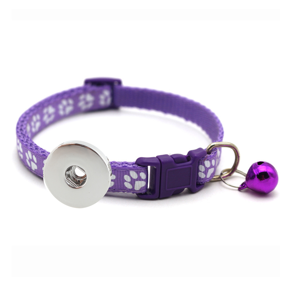 Pet Dog Cat bell collar fit 18&20MM snaps button snap jewelry
