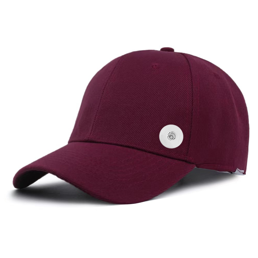 20mm Snap Button Solid Color Baseball Cap