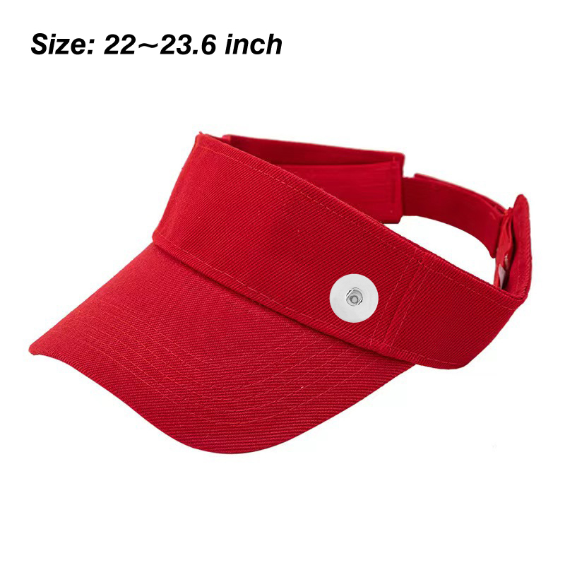 20mm Snap Button Solid Color Visors Hats Baseball Cap