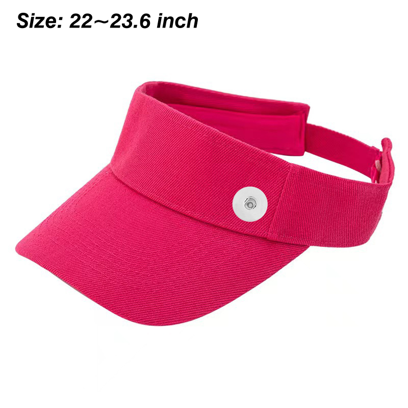 20mm Snap Button Solid Color Visors Hats Baseball Cap