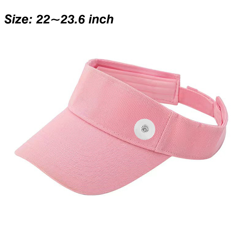 20mm Snap Button Solid Color Visors Hats Baseball Cap