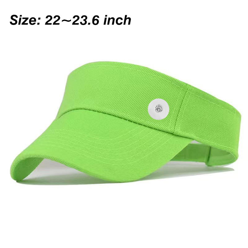20mm Snap Button Solid Color Visors Hats Baseball Cap