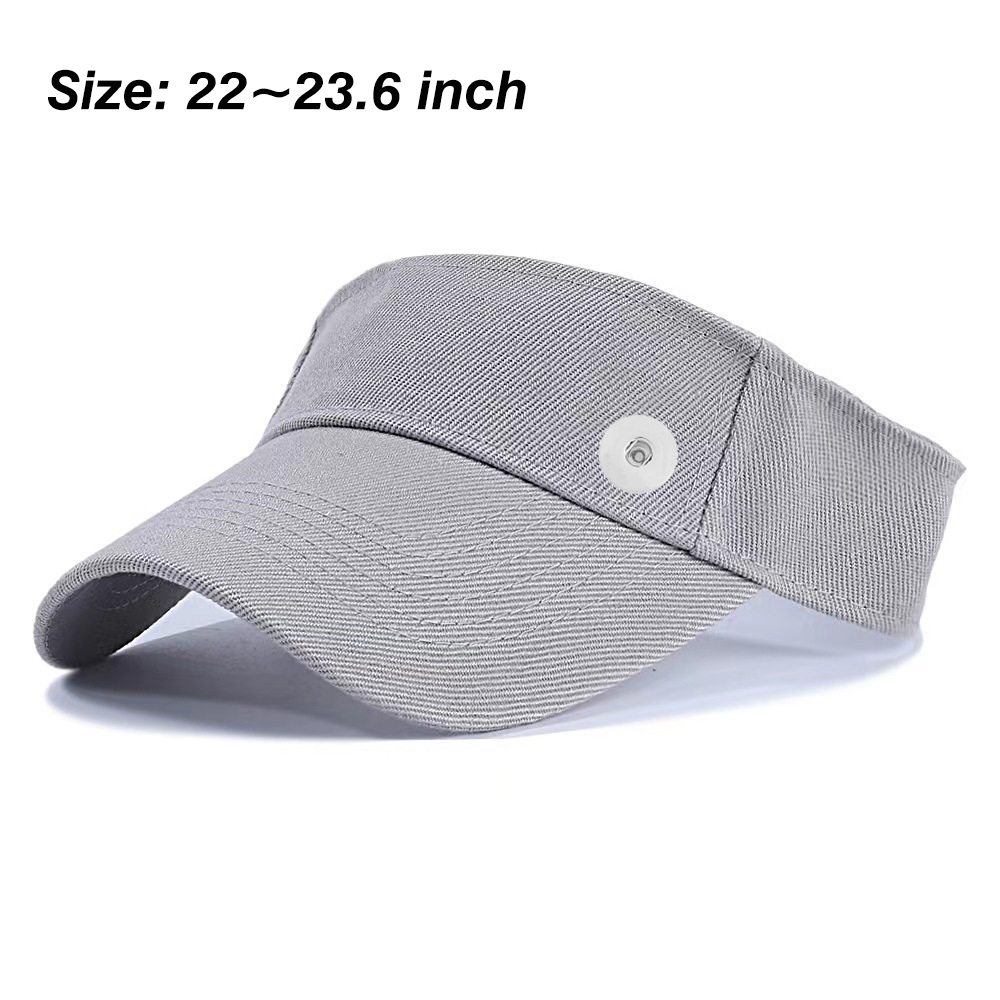 20mm Snap Button Solid Color Visors Hats Baseball Cap