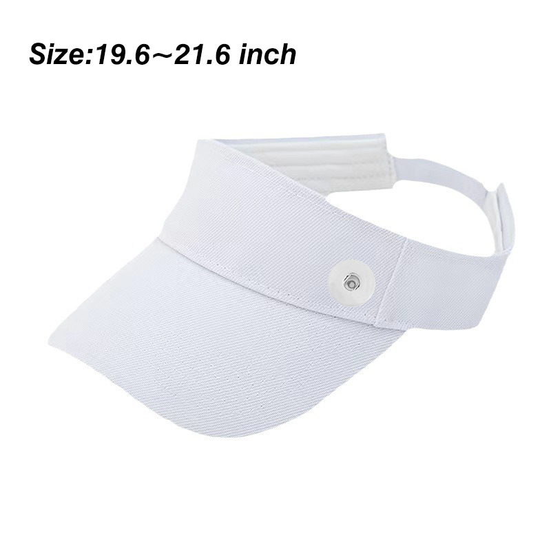 20mm Snap Button Solid Color Visors Hats Baseball Cap
