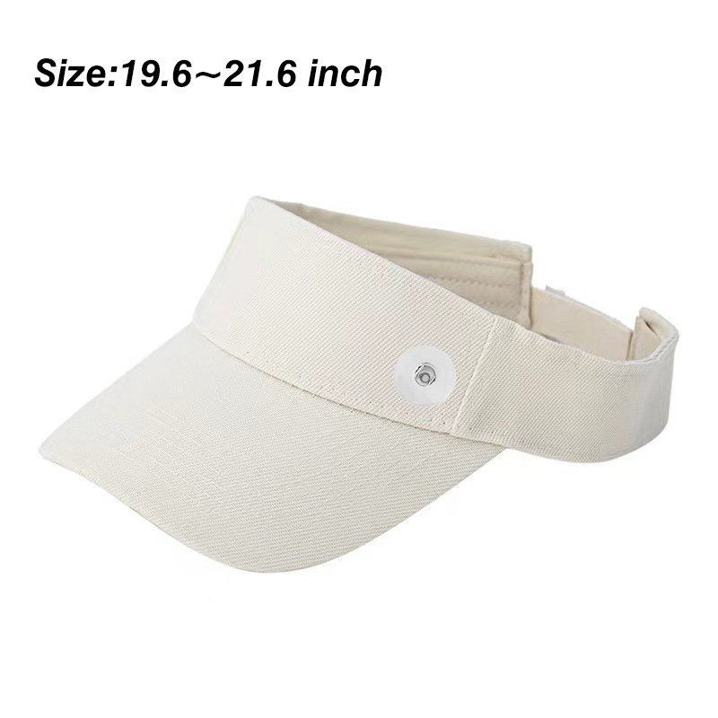 20mm Snap Button Solid Color Visors Hats Baseball Cap