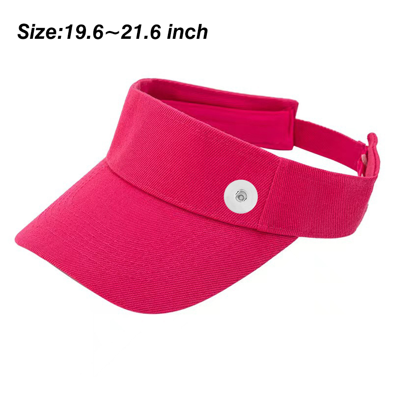 20mm Snap Button Solid Color Visors Hats Baseball Cap