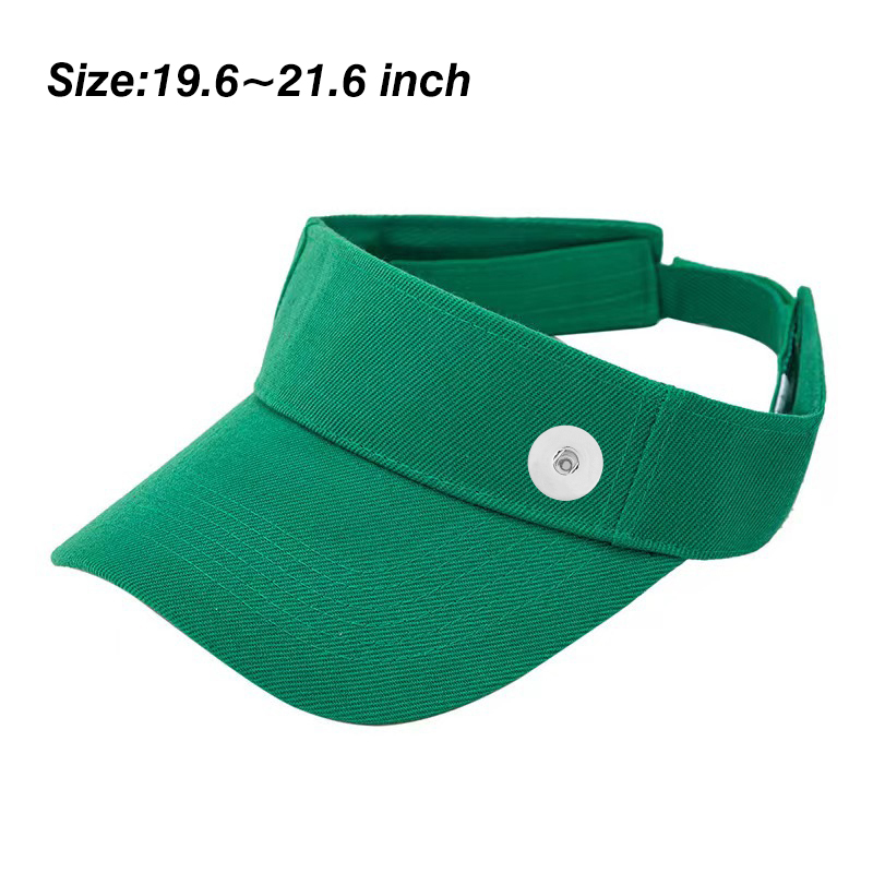20mm Snap Button Solid Color Visors Hats Baseball Cap