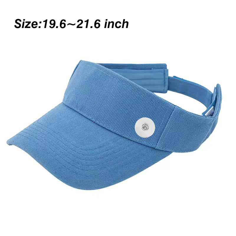 20mm Snap Button Solid Color Visors Hats Baseball Cap