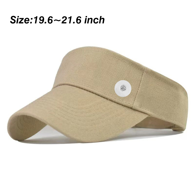 20mm Snap Button Solid Color Visors Hats Baseball Cap